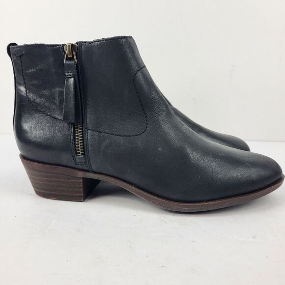 Lucky Brand Women’s Basel Side Zip charcoal black Leather Ankle Boot Size 7.5 - Picture 10 of 12